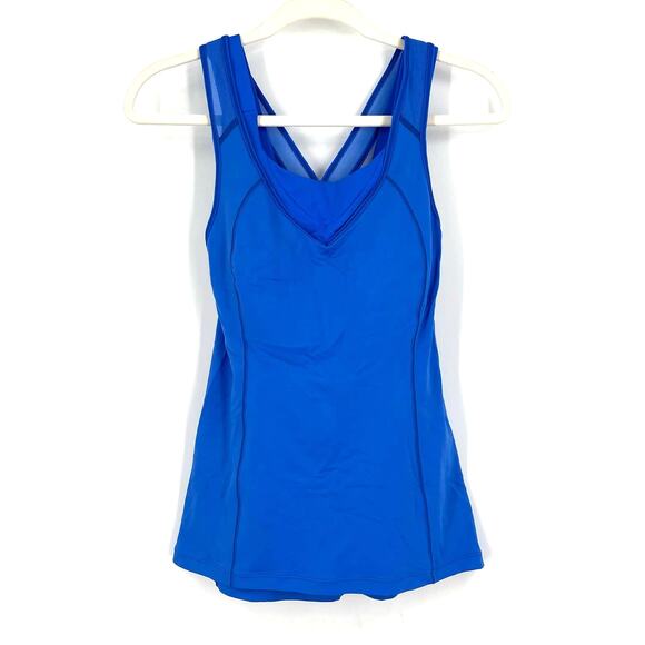 Lululemon Super Sport Tank in Pipe Blue Size 4 Built In Bra - Picture 1 of 9